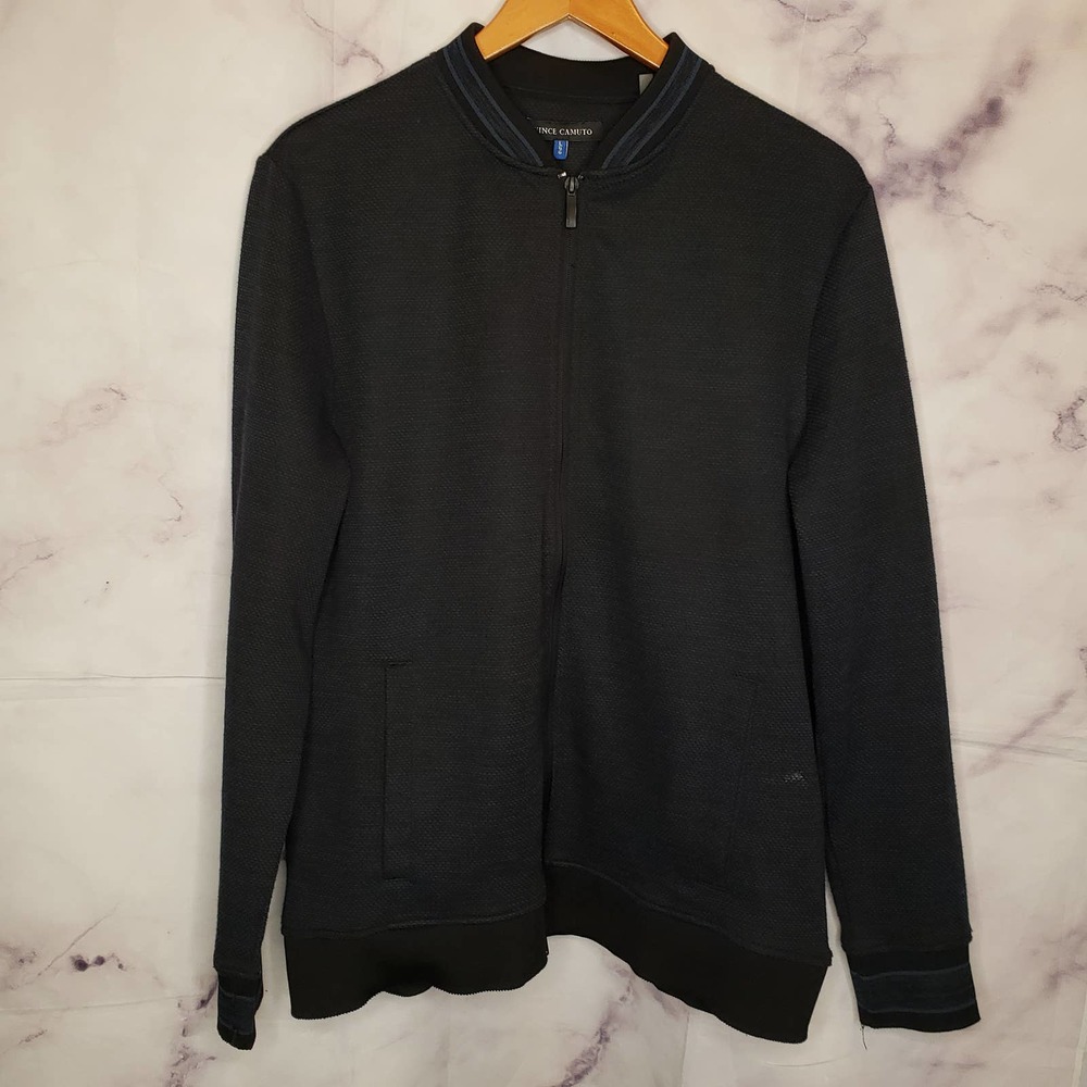 VINCE CAMUTO navy blue zipper up mens jacket L